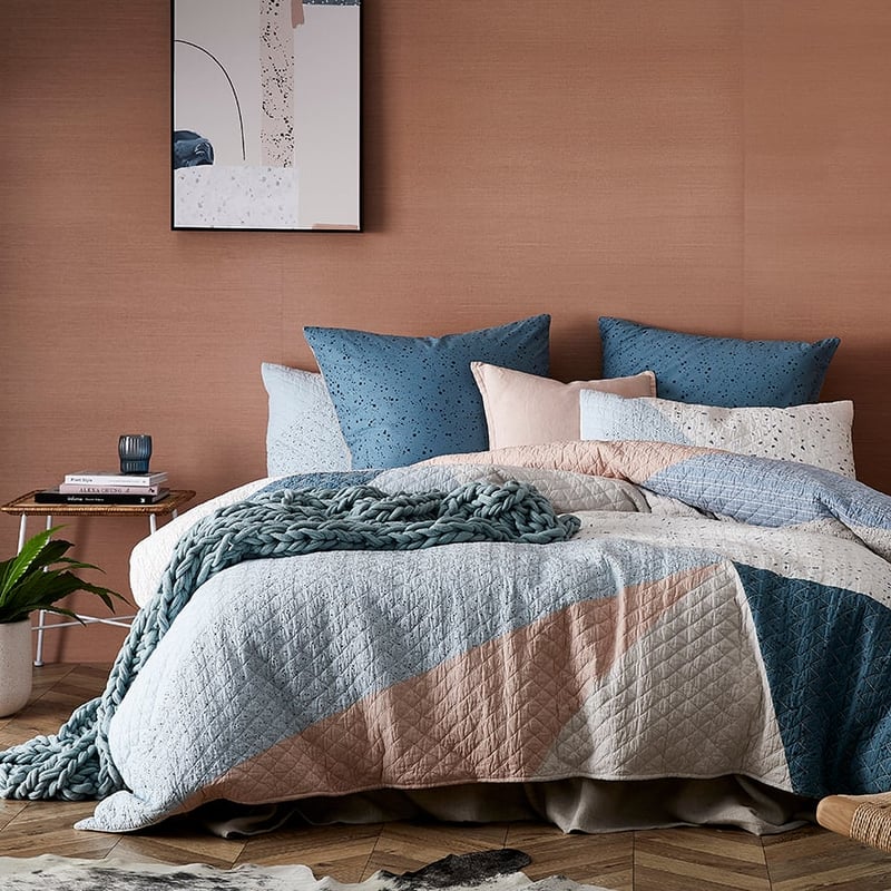 Remi Blue Quilted Quilt Cover Separates