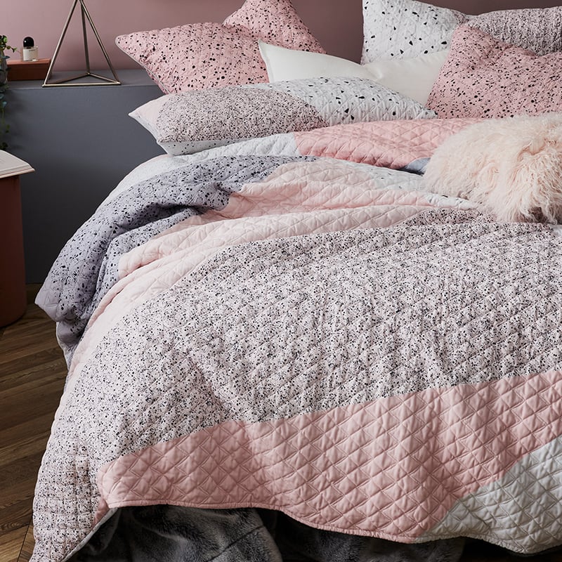 Remi Blush Quilted Quilt Cover Separates