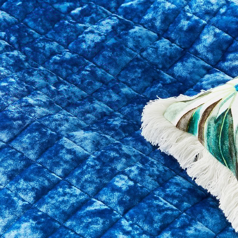 York Velvet Cobalt Quilted Quilt Cover Separates