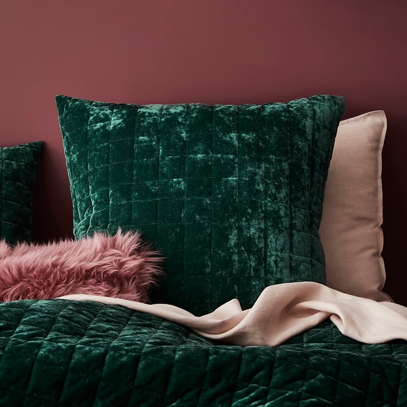 York Velvet Emerald Quilted Quilt Cover Separates