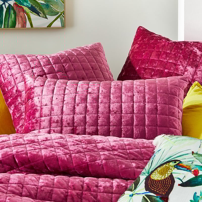 York Velvet Magenta Quilted Quilt Cover Separates