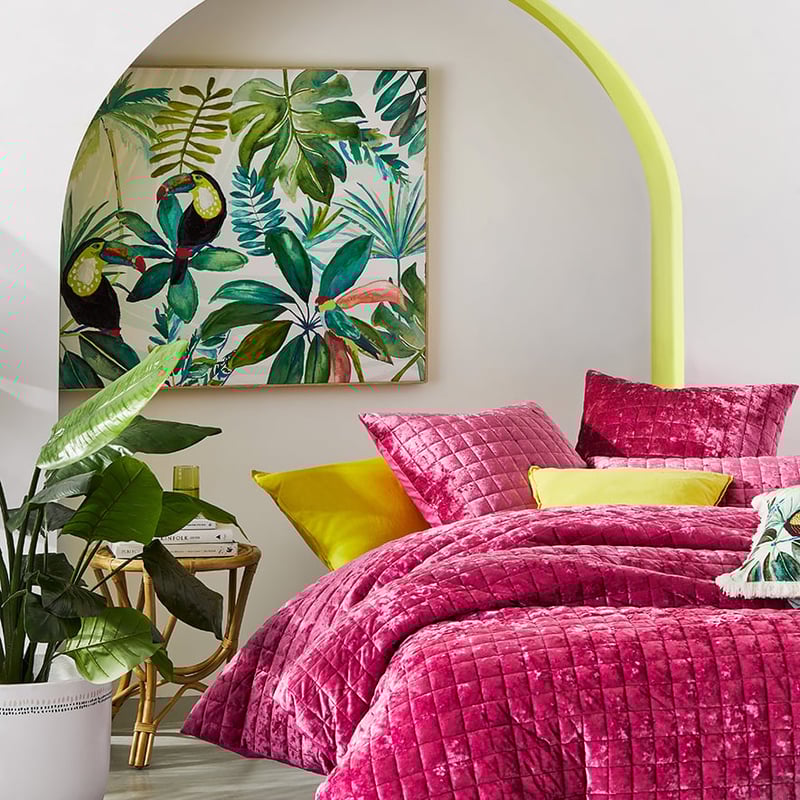 York Velvet Magenta Quilted Quilt Cover Separates