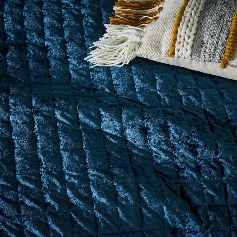 York Velvet Navy Quilted Quilt Cover Separates