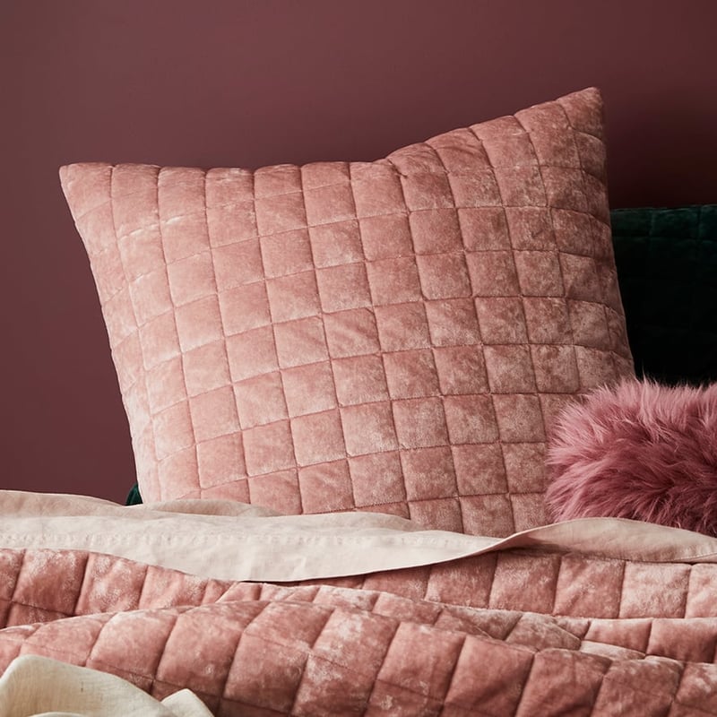 York Velvet Rosewood Quilted Quilt Cover Separates