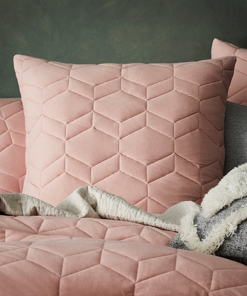 Hampton Bamboo Jersey Dusty Pink Quilted Quilt Cover Separates