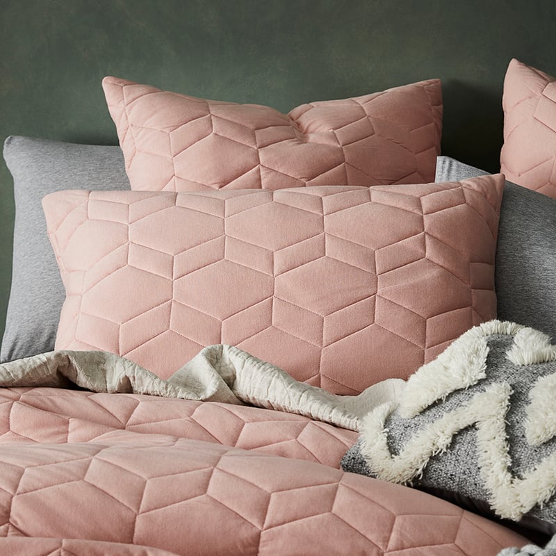 Hampton Bamboo Jersey Dusty Pink Quilted Quilt Cover Separates