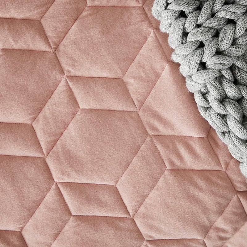 Hampton Bamboo Jersey Dusty Pink Quilted Quilt Cover Separates