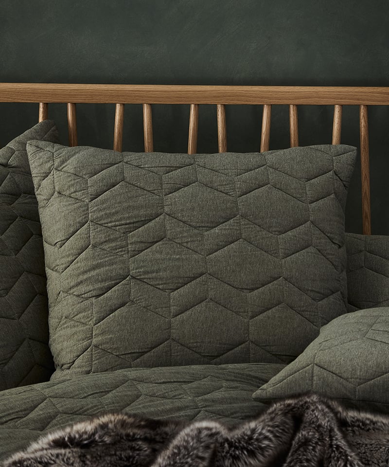 Hampton Bamboo Jersey Olive Quilted Quilt Cover Separates