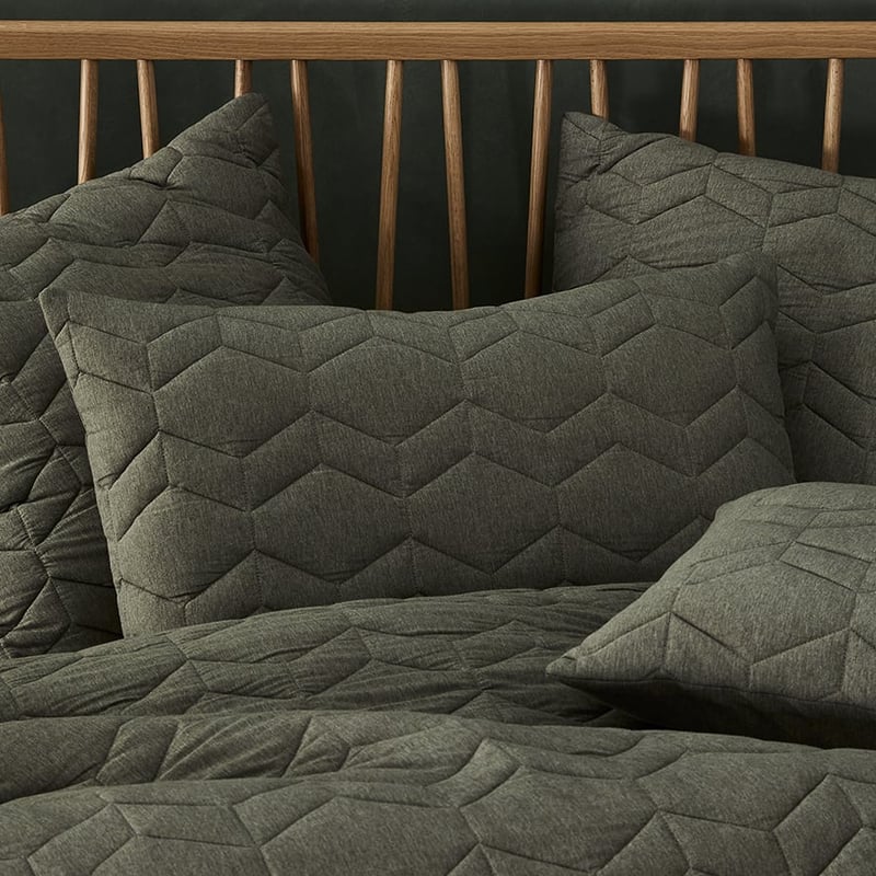 Hampton Bamboo Jersey Olive Quilted Quilt Cover Separates