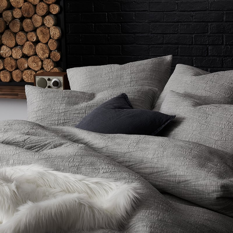 Lewis Marle Grey Quilted Quilt Cover Separates