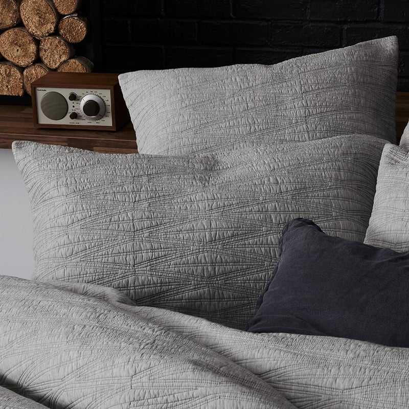 Lewis Marle Grey Quilted Quilt Cover Separates