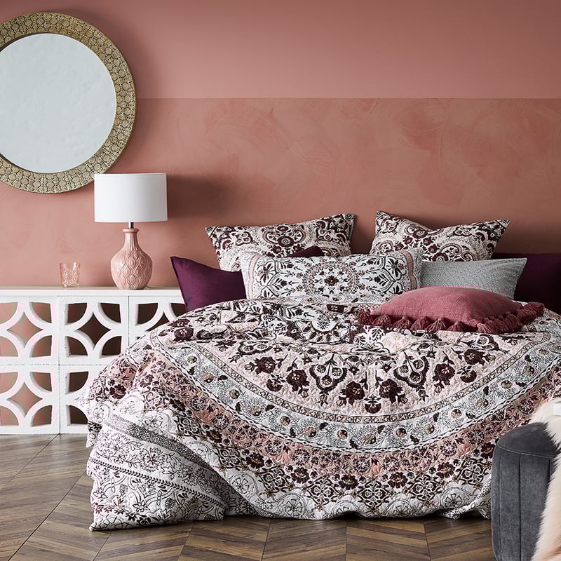 Soleil Berry Quilted Quilt Cover Separates