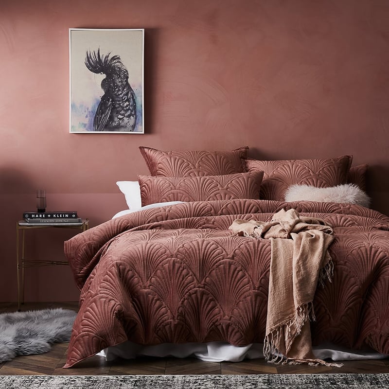 Lavaniya Velvet Rose Quartz Quilted Quilt Cover Separates