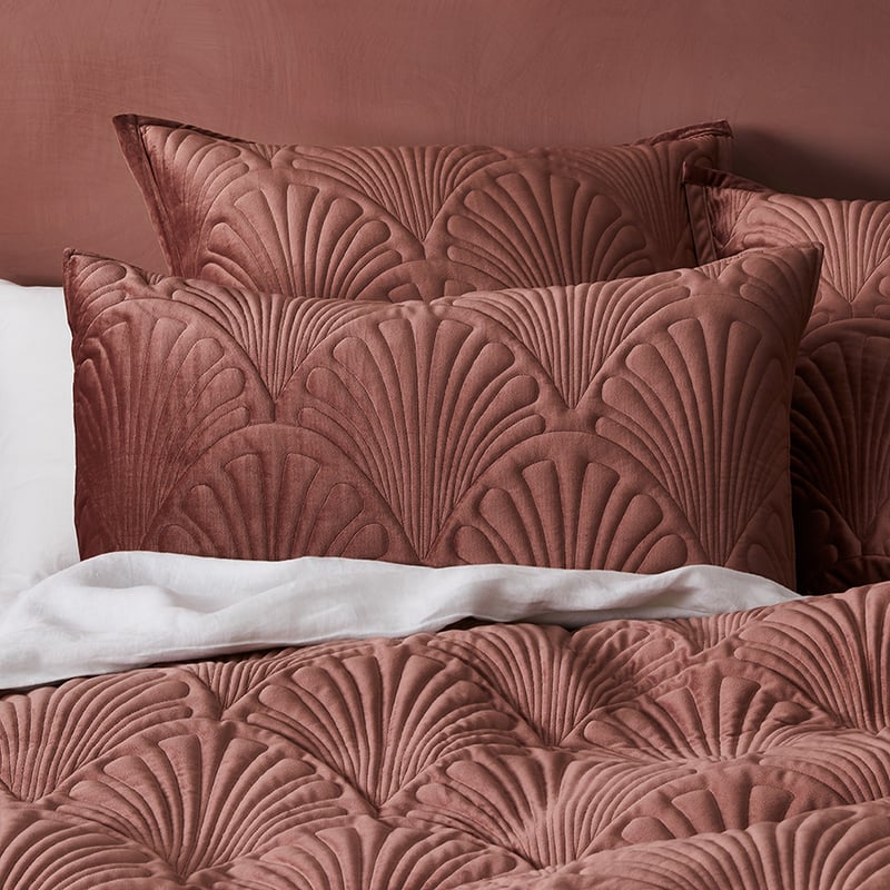 Lavaniya Velvet Rose Quartz Quilted Quilt Cover Separates