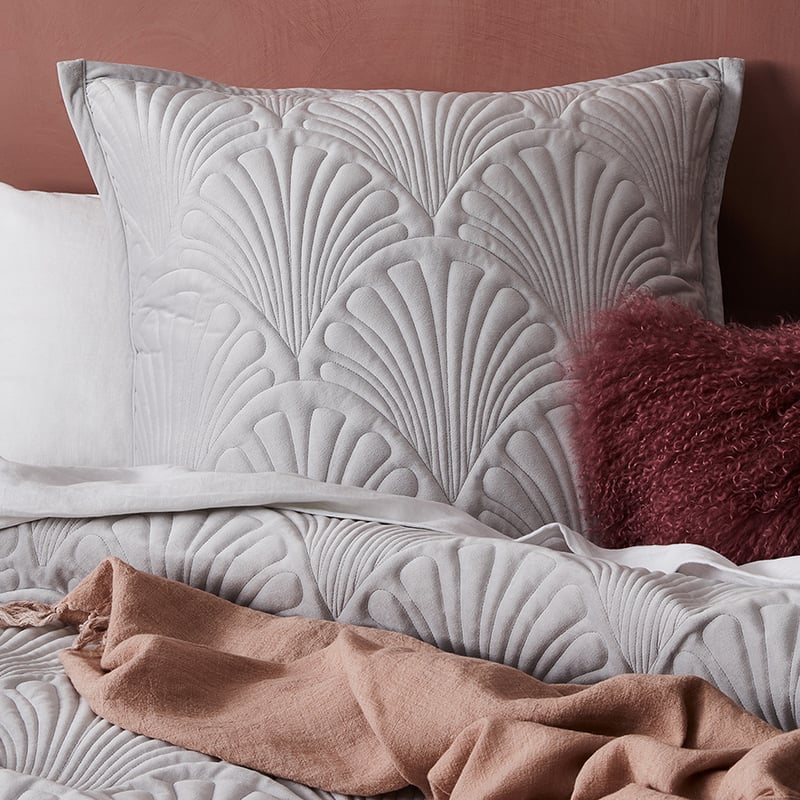 Lavaniya Velvet Silver Quilted Quilt Cover Separates
