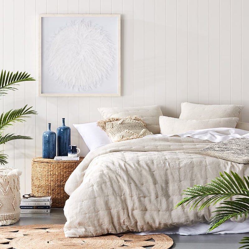 Vintage Washed Linen Linen Quilted Quilt Cover Separates