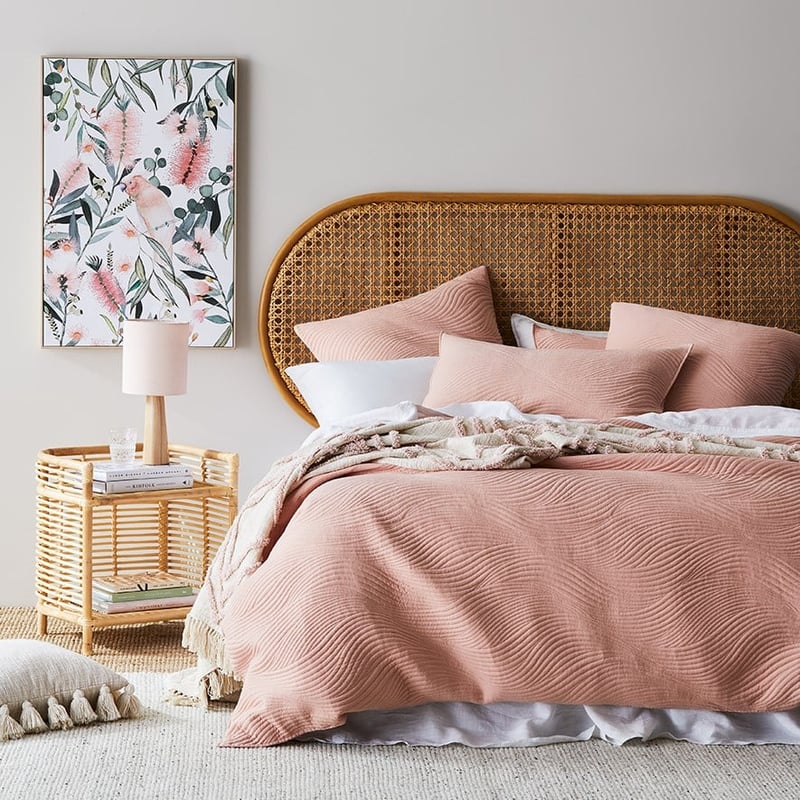 Ripple Dusty Pink Quilted Quilt Cover Separates