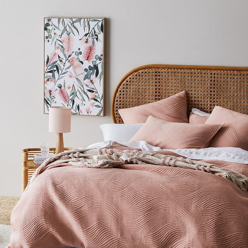 Ripple Dusty Pink Quilted Quilt Cover Separates