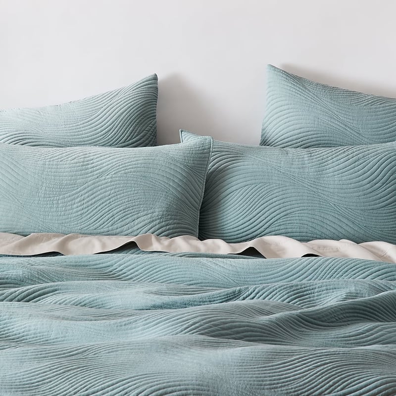 Ripple Sage Quilted Quilt Cover Separates