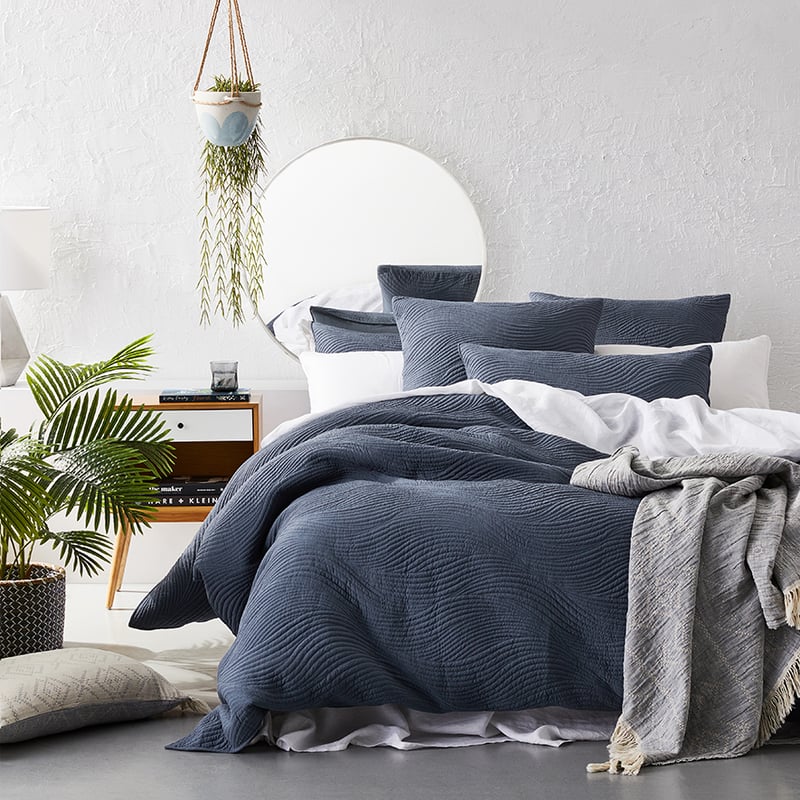 Ripple Slate Quilted Quilt Cover Separates