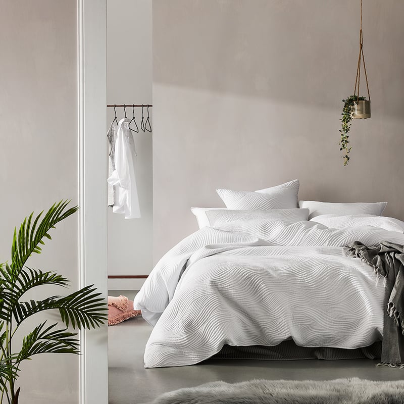 Ripple White Quilted Quilt Cover Separates