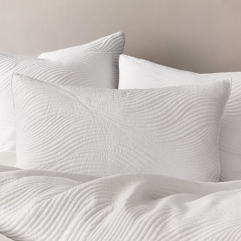 Ripple White Quilted Quilt Cover Separates