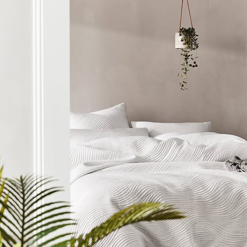Ripple White Quilted Quilt Cover Separates