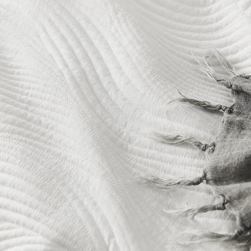 Ripple White Quilted Quilt Cover Separates