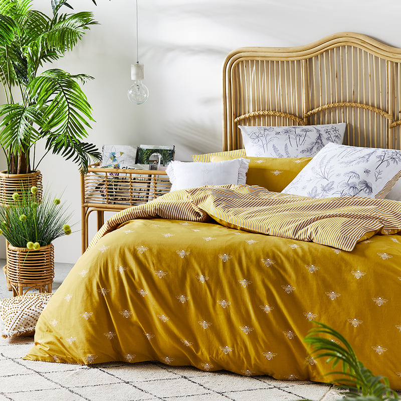 Bee Mustard Quilt Cover Set + Separates