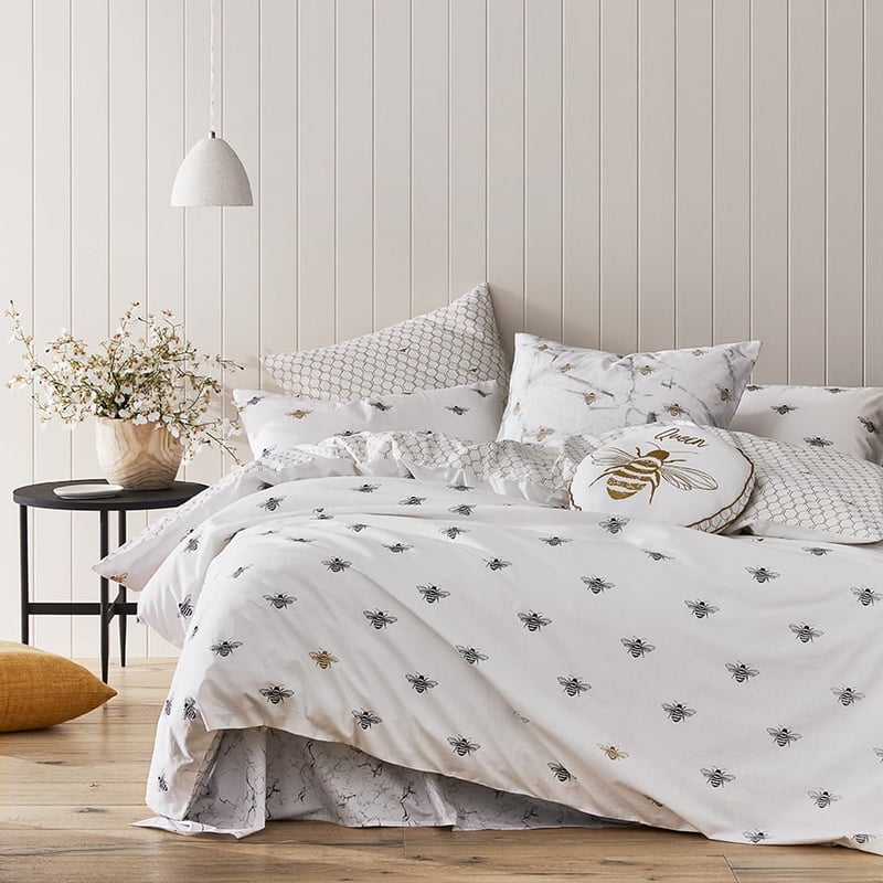 Bee White Quilt Cover Set + Separates