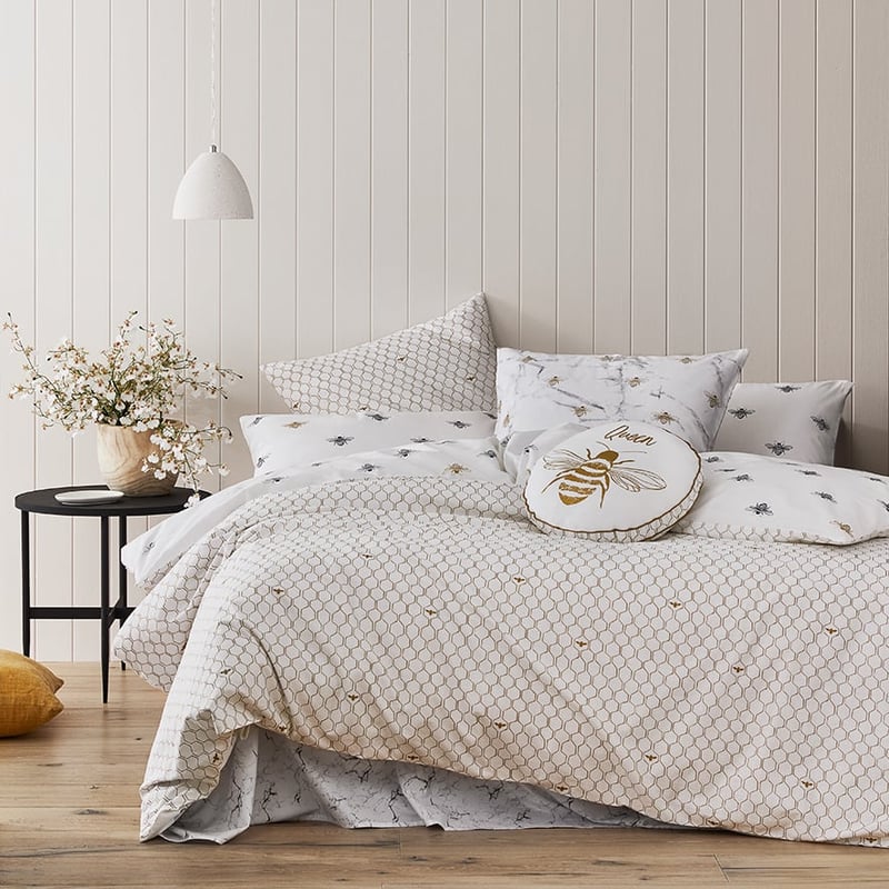 Bee White Quilt Cover Set + Separates