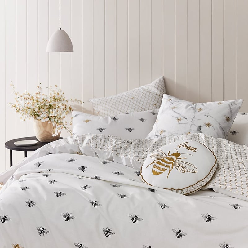 Bee White Quilt Cover Set + Separates