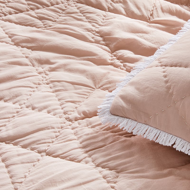 Amelie Pale Pink Quilted Quilt Cover Separates
