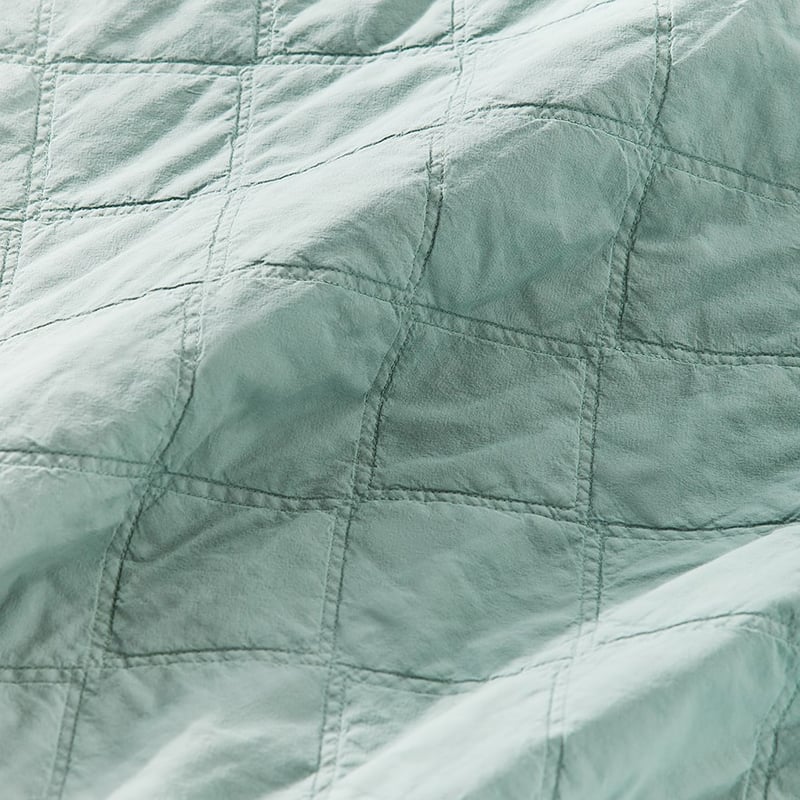 Stonewashed Cotton Greenery Quilted Coverlet Separates