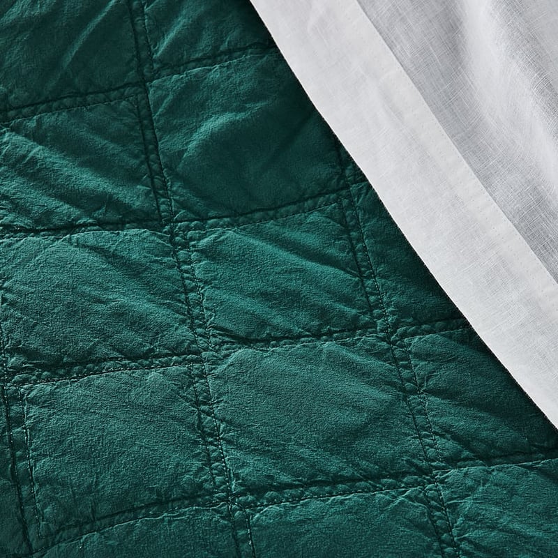 Stonewashed Cotton Lagoon Quilted Coverlet Separates