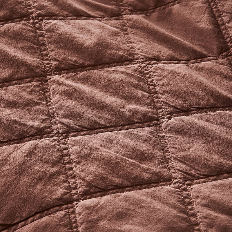 Stonewashed Cotton Mahogany Quilted Coverlet Separates