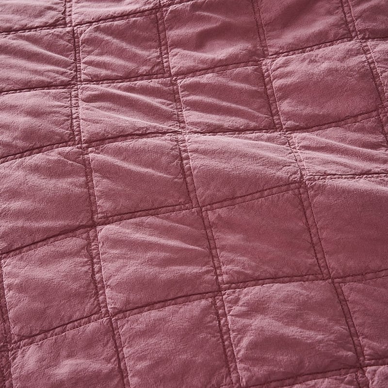 Stonewashed Cotton Berry Quilted Coverlet Separates