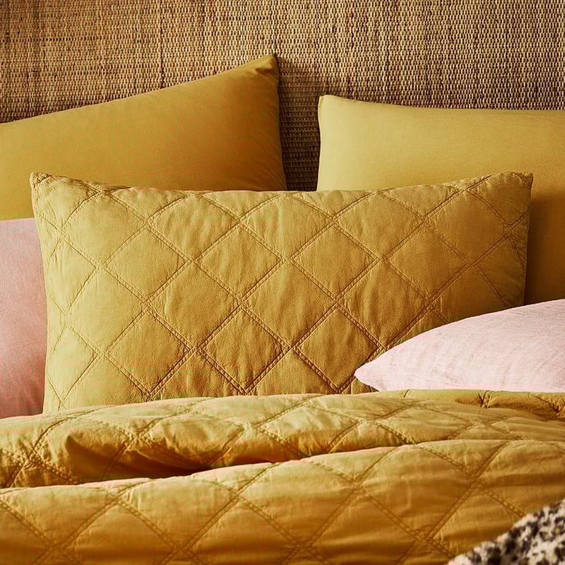 Stonewashed Cotton Dijon Quilted Coverlet Separates