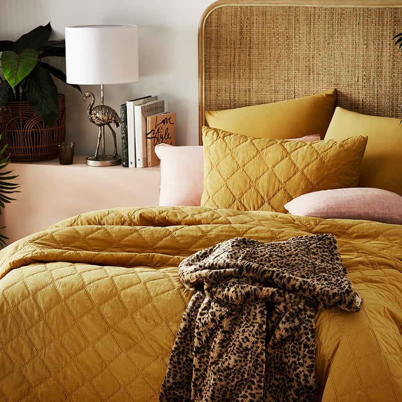 Stonewashed Cotton Dijon Quilted Coverlet Separates