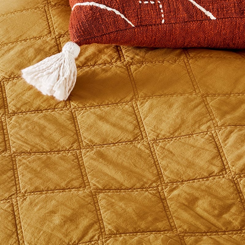 Stonewashed Cotton Spice Quilted Coverlet Separates