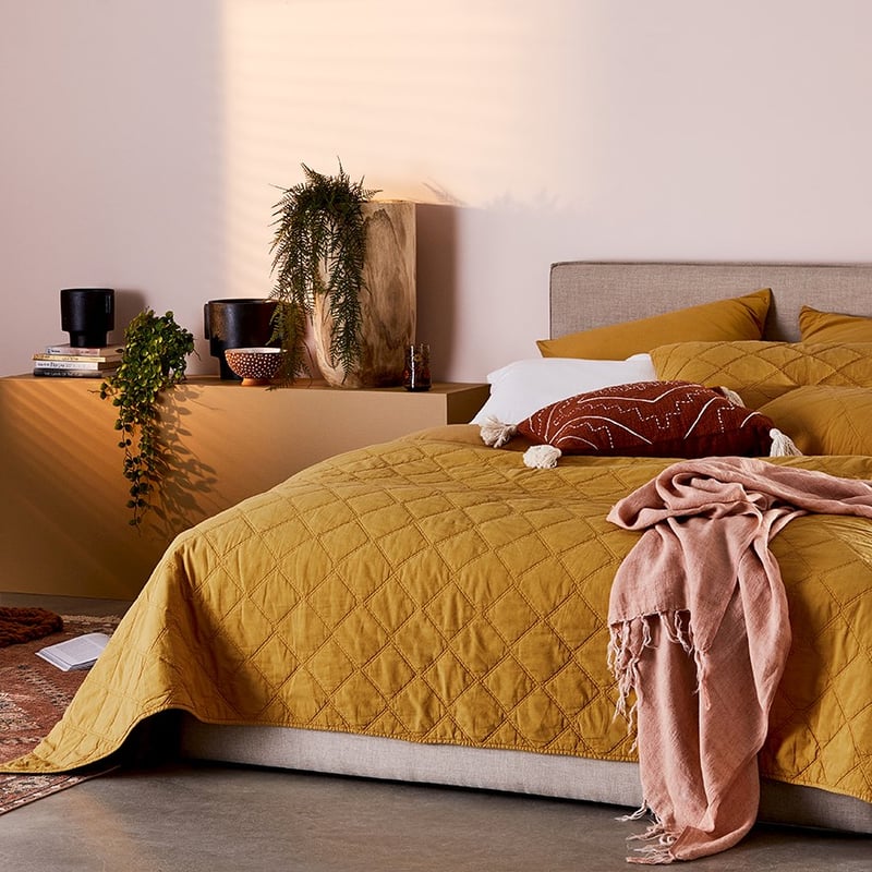 Stonewashed Cotton Spice Quilted Coverlet Separates