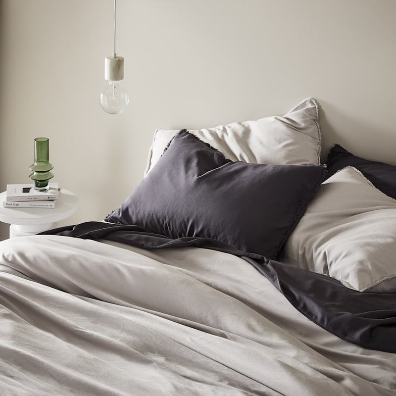 Bamboo Linen Coal Quilt Cover Separates