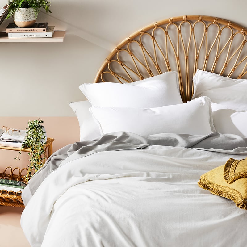 Bamboo Linen White Quilt Cover Separates