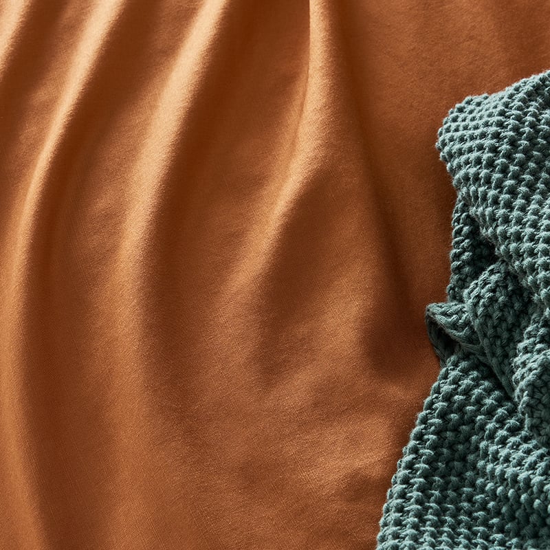 Bamboo Linen Terracotta Quilt Cover Separates