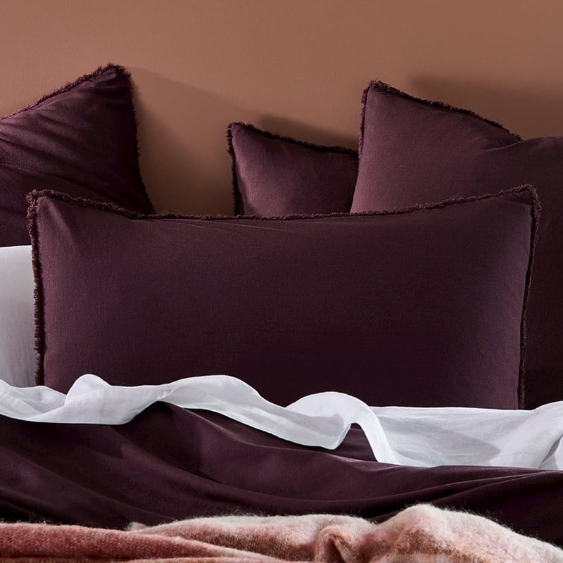 Bamboo Linen Wine Quilt Cover Separates