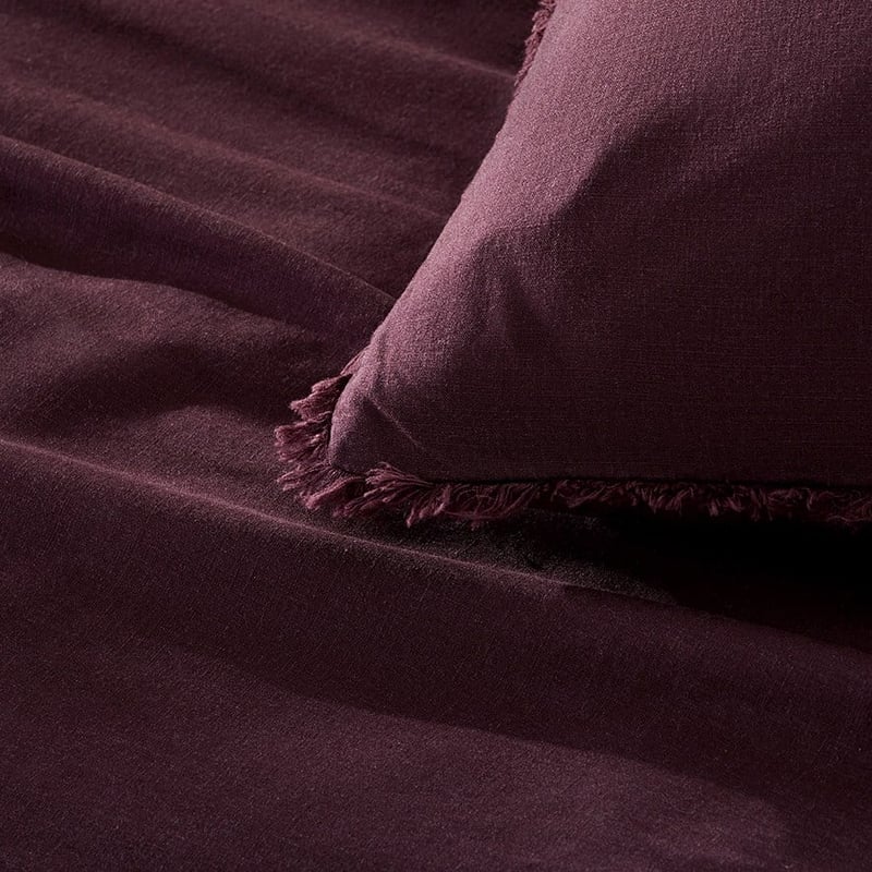 Bamboo Linen Wine Quilt Cover Separates