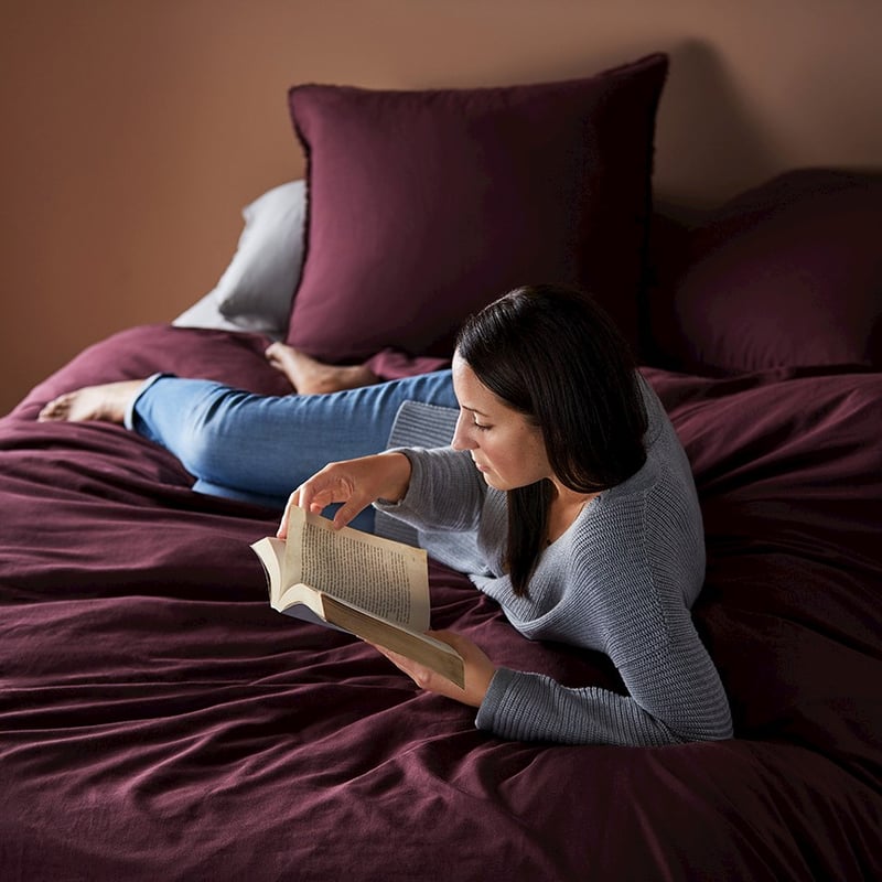 Bamboo Linen Wine Quilt Cover Separates