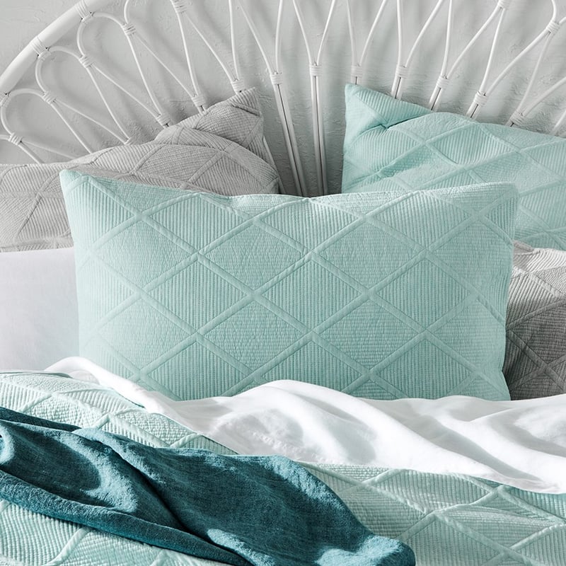 Atticus Duck Egg Quilted Quilt Cover Separates