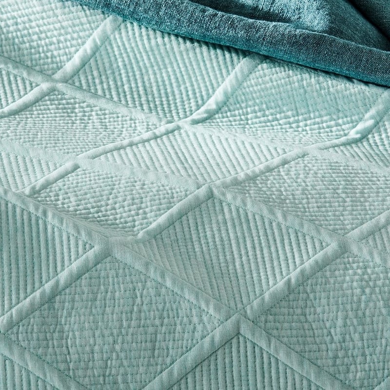 Atticus Duck Egg Quilted Quilt Cover Separates