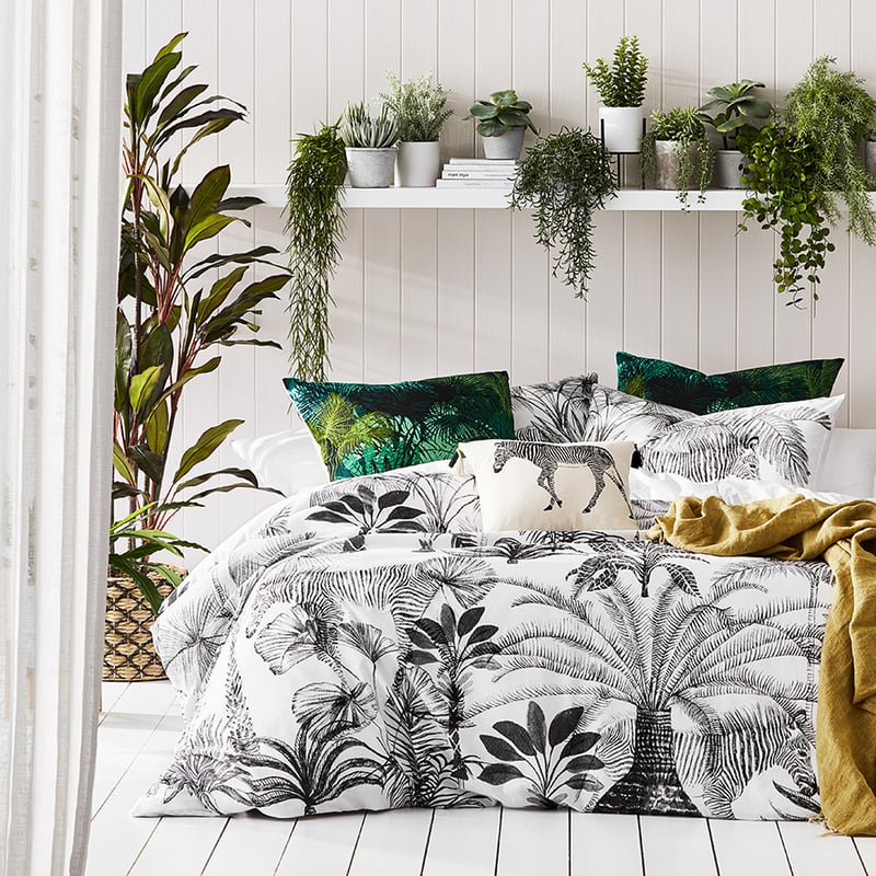Kalifa Charcoal Quilt Cover Set + Separates